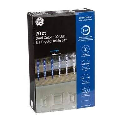 GE Color Choice 20 - Count Multi - function Color Changing Mini LED Plug - In Christmas Icicle Lights - 89153LO