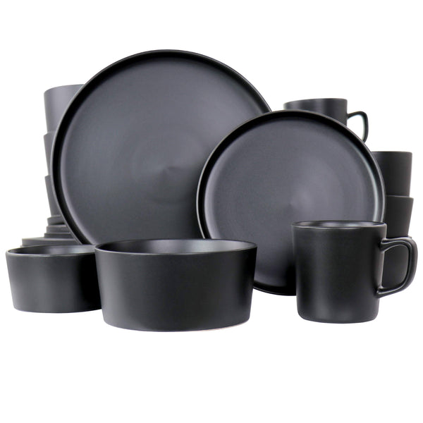 Elama Luxmatte 20 - Piece Dinnerware Set, Black