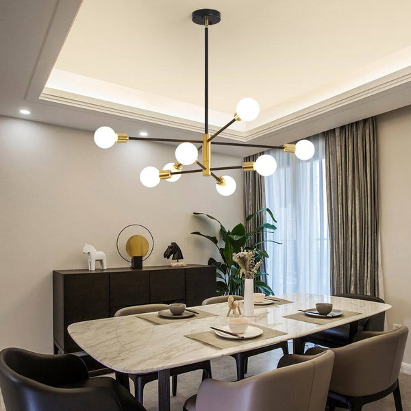Glenarm 8 - Light Modern Sputnik Sphere Chandelier Finish: Black/Gold