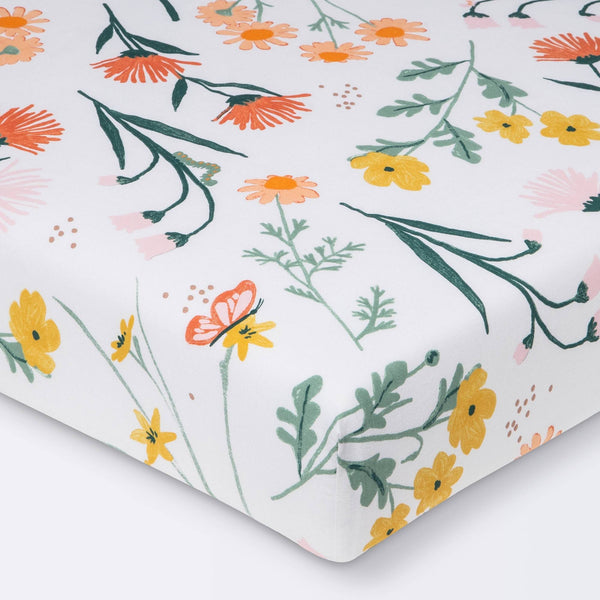 Cloud Island Fitted Garden Floral Crib Sheet - Target
