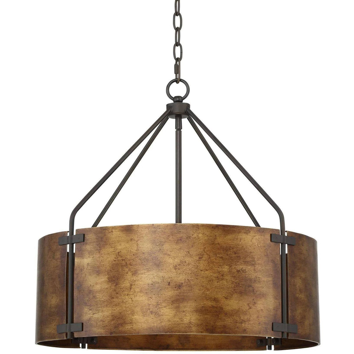 Possini Euro Design Julian Bronze Pendant Chandelier 22 inch Wide Rustic Farmhouse Metal Drum Shade 4 - Light Fixture for Dining Room House Kitchen