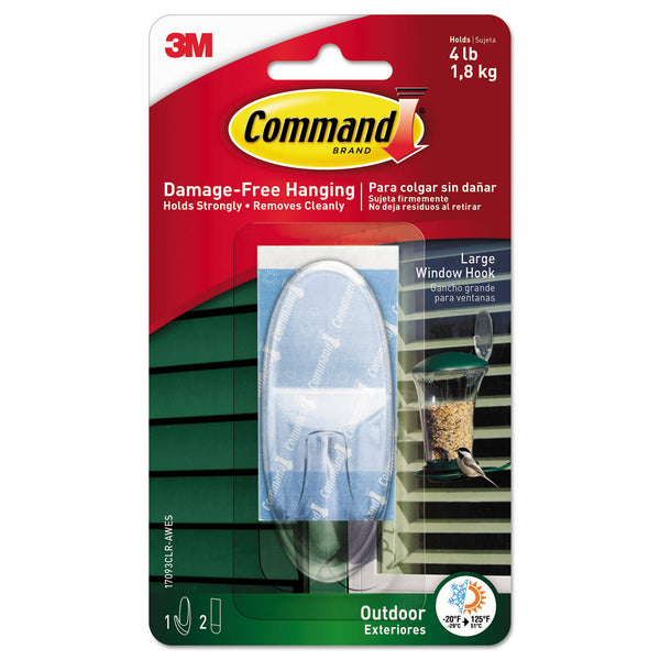 Command 17093CLR - AWES Window Hooks, Large, Clear, 4 Count