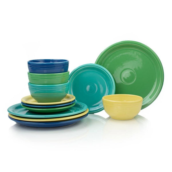 Fiesta 12 - Piece Bistro Dinnerware Set - Vivid Meadow - EKB - HLC12BDWVMD