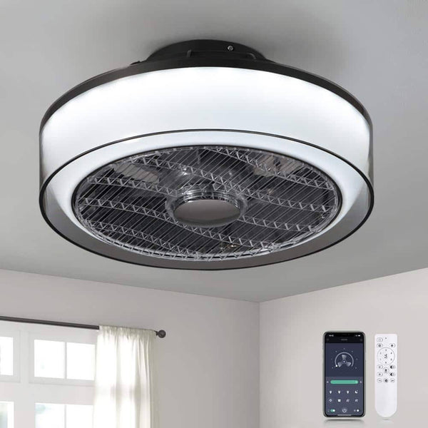 Antoine HD - FSD - 68 16 in. Modern Dimmable Integrated LED Indoor Smoky Gray Smart Enclosed Ceiling Fan with Remote