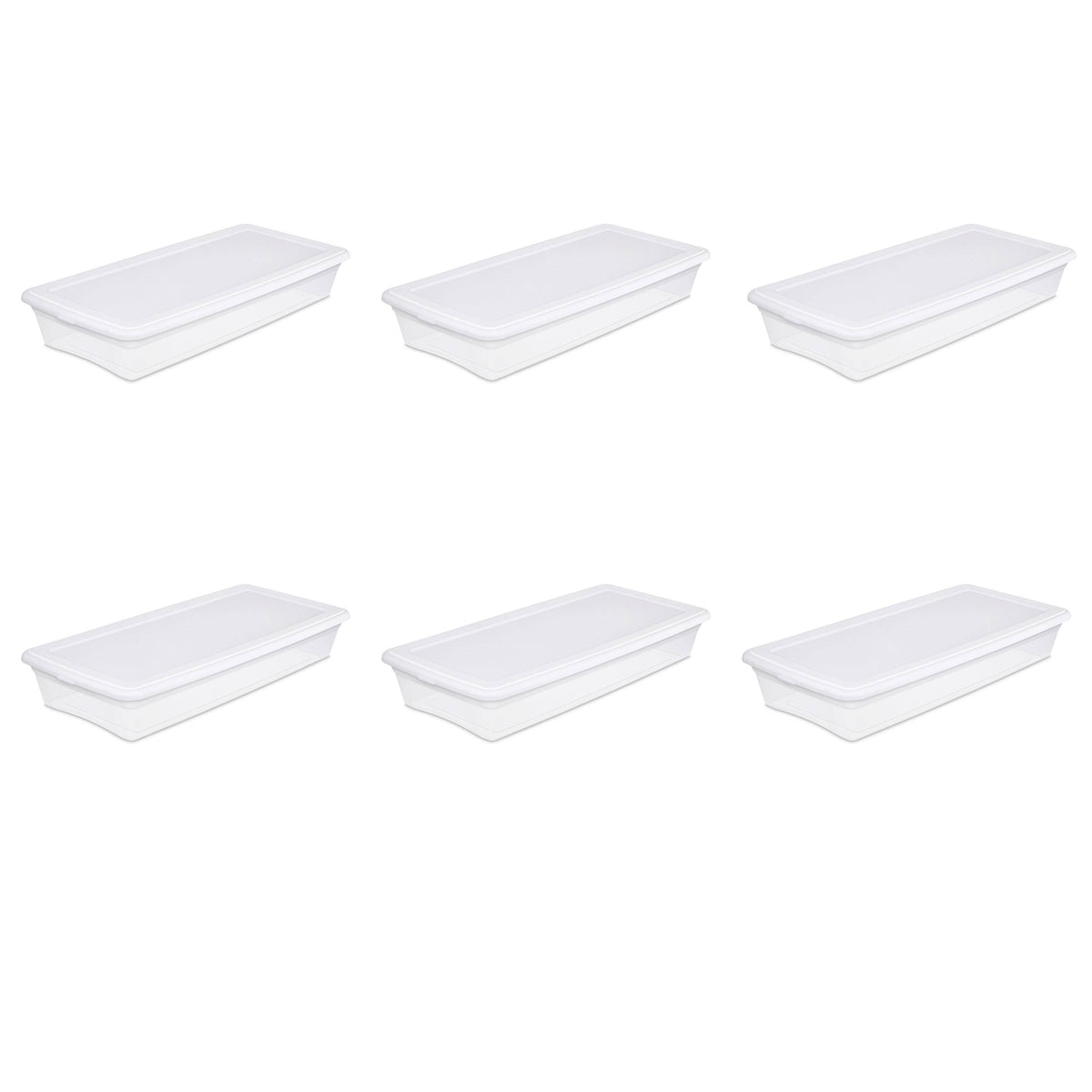Sterilite 41 Quart Storage Box - White Case of 6