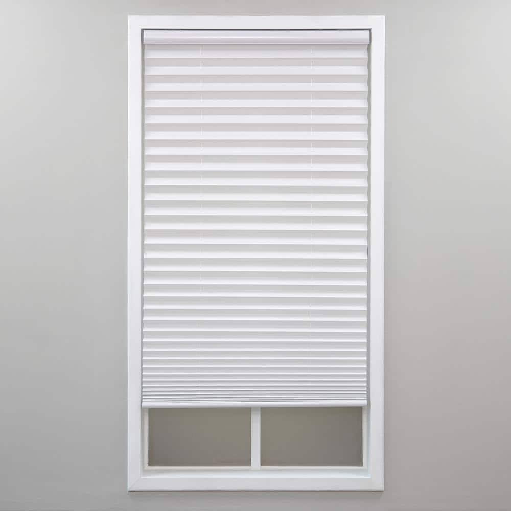 Perfect Lift Window Treatment Cut - to - Width White Cordless Light Filtering Pleated Shade - 27 in. W x 48 in. L