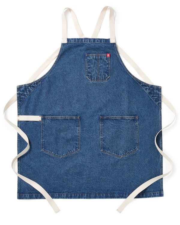 Hedley & Bennett Georgia Blue Crossback Apron - Professional Chef Apron with Pockets and Cross - Back Straps for Cooking & Grilling - Kitchen Aprons
