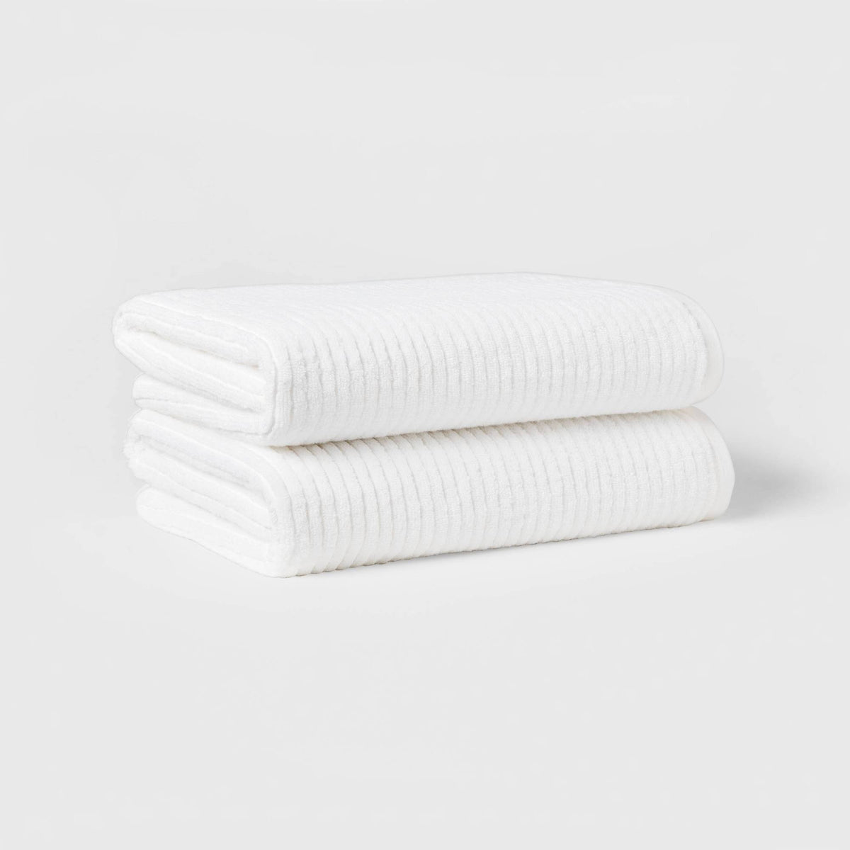 2pk Quick Dry Ribbed Bath Towel Set - Threshold