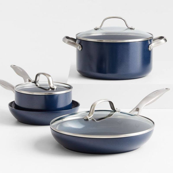 GreenPan Performance Pro Ceramic 7 - Piece Midnight Blue Cookware Set