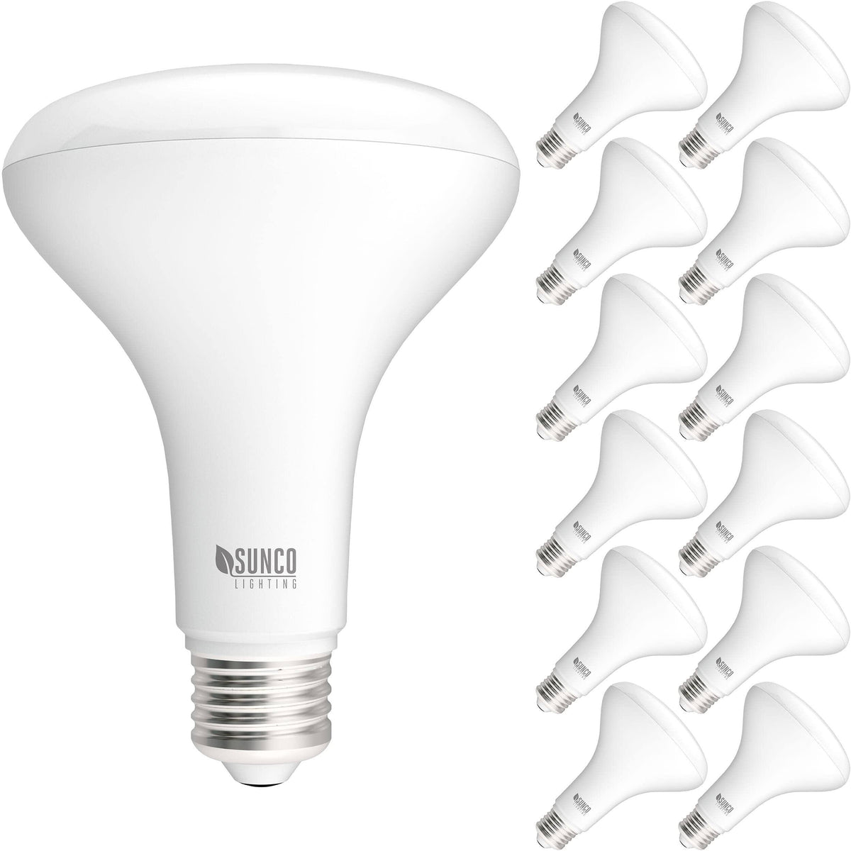 Sunco Lighting 12 Pack BR30 LED Bulbs 1600 Lumens, Indoor Flood Lights 16W Equivalent 100W 5000K Daylight E26 Base, Interior Dimmable Recessed Can
