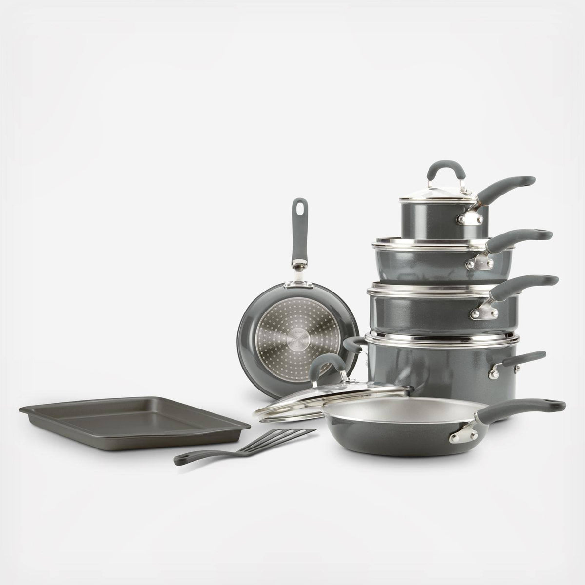 Rachael Ray 12148 13 - piece Aluminum Cookware Set, Gray Shimmer