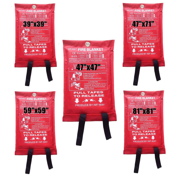 Inf - way Fire Blanket for Home, Fiberglass Fire Suppression Blanket for Kitchen, Flame Retardant Protection and Heat Insulation Emergency