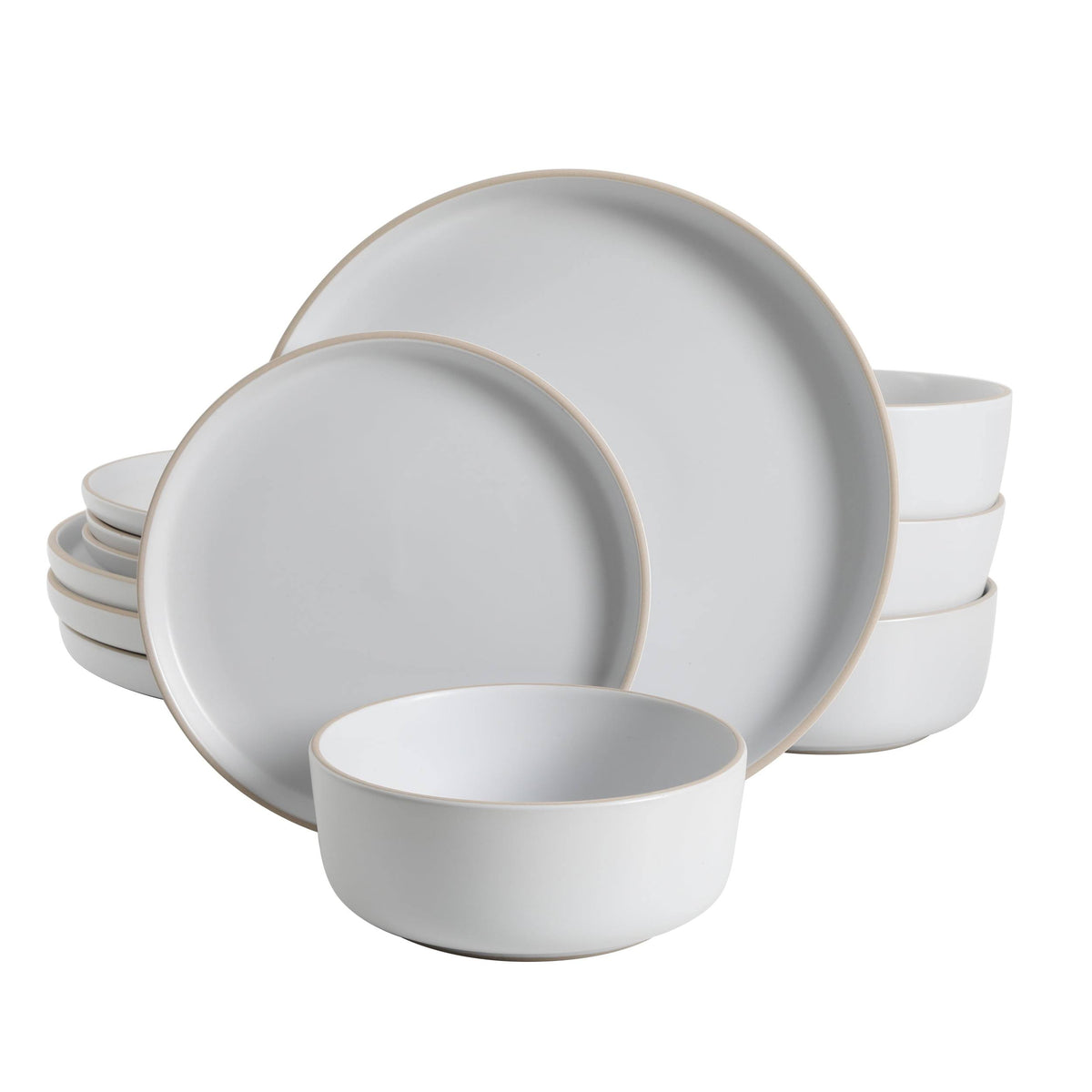 Gibson Home Everyday Essential White Dinnerware Set, 12 - Piece Set