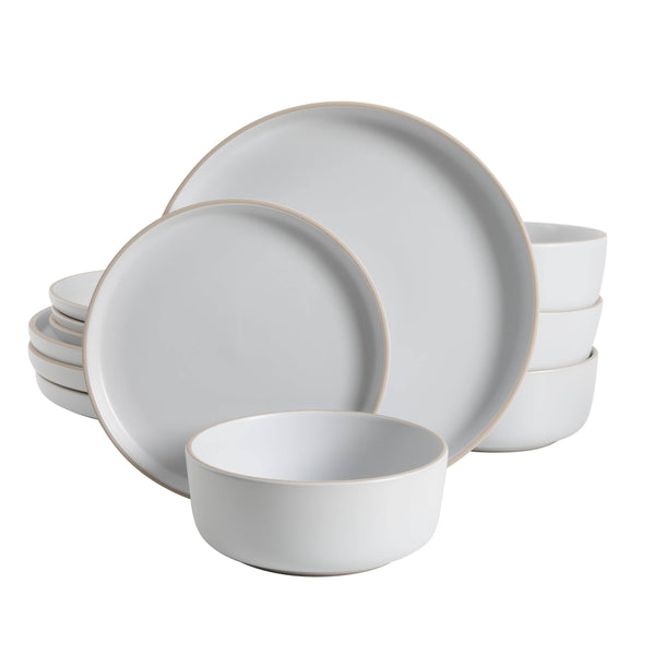 Gibson Home Everyday Essential White Dinnerware Set, 12 - Piece Set