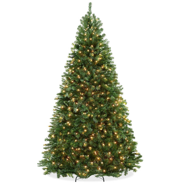 Casafield 6.5ft Pre - Lit Realistic Green Spruce Artificial Holiday Christmas Tree and Stand