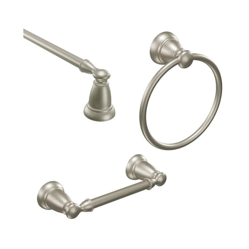 Moen Banbury 3 - Piece Bath Hardware Set with 18 in. Towel Bar, Paper Holder, and Towel