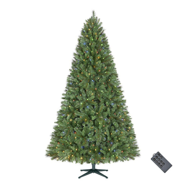 Home Accents Holiday 23PG90042 7.5 ft. Pre - Lit LED Wesley Pine Artificial Christmas Tree