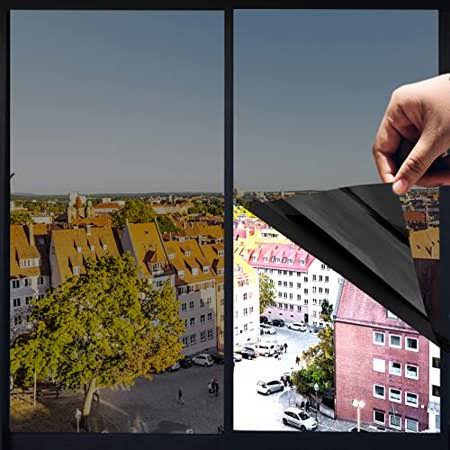 Heat Control Window Film, Window Tint Sun Blocking Blackout and UV Protection, One - Way Privacy Mirror Reflective Film, Explosion - Proof Premium Pet