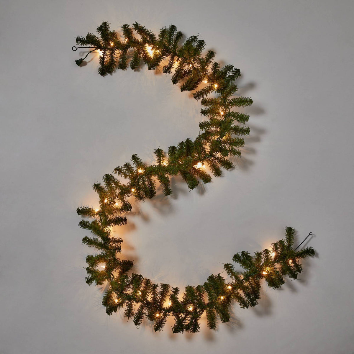 Wondershop Pre - Lit Artificial Pine Bough Christmas 9' Green Garland with Clear Lights - Target