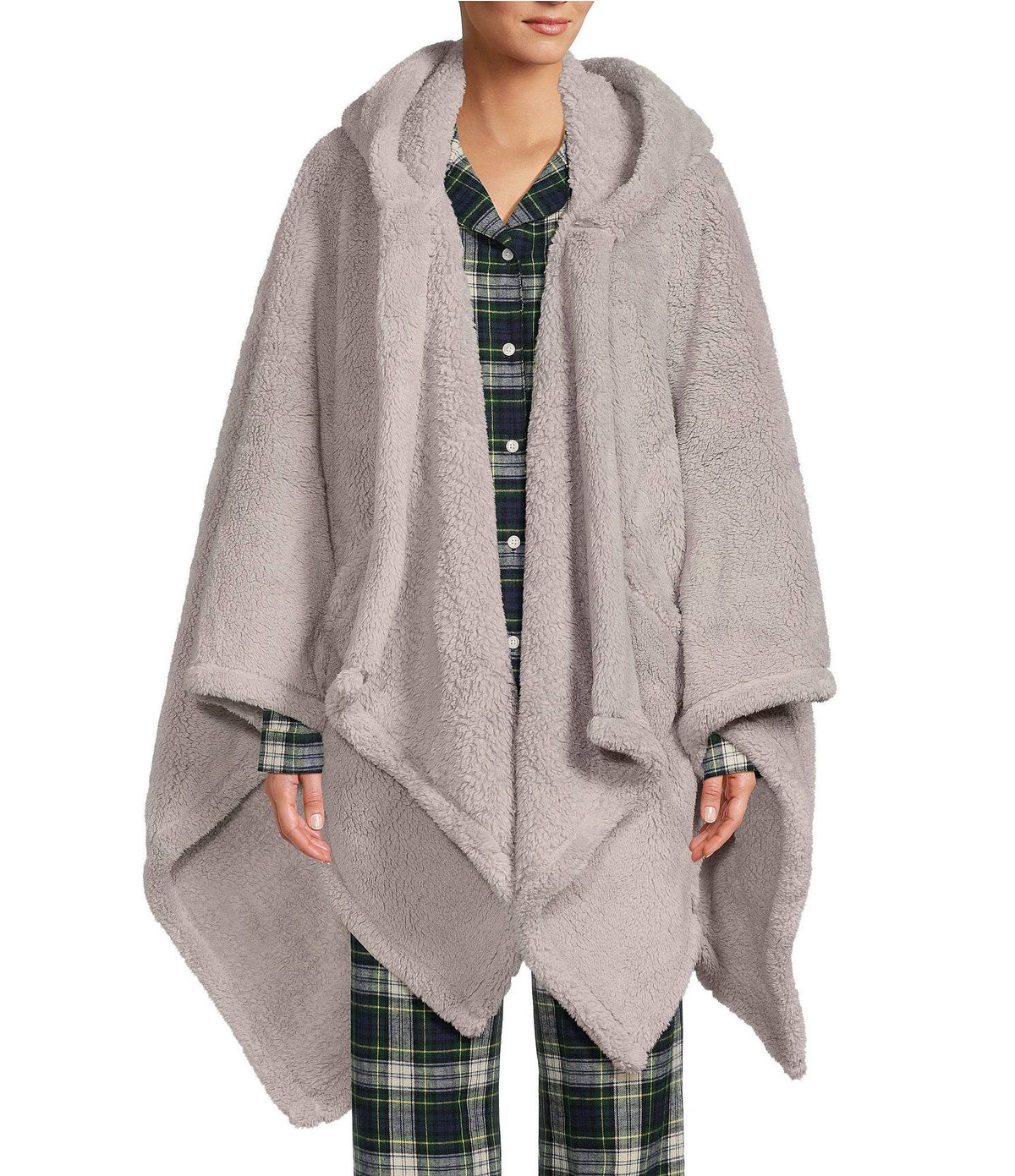 L.L.Bean Cozy Sherpa Wearable Throw Sheets Bedding Gray : One Size