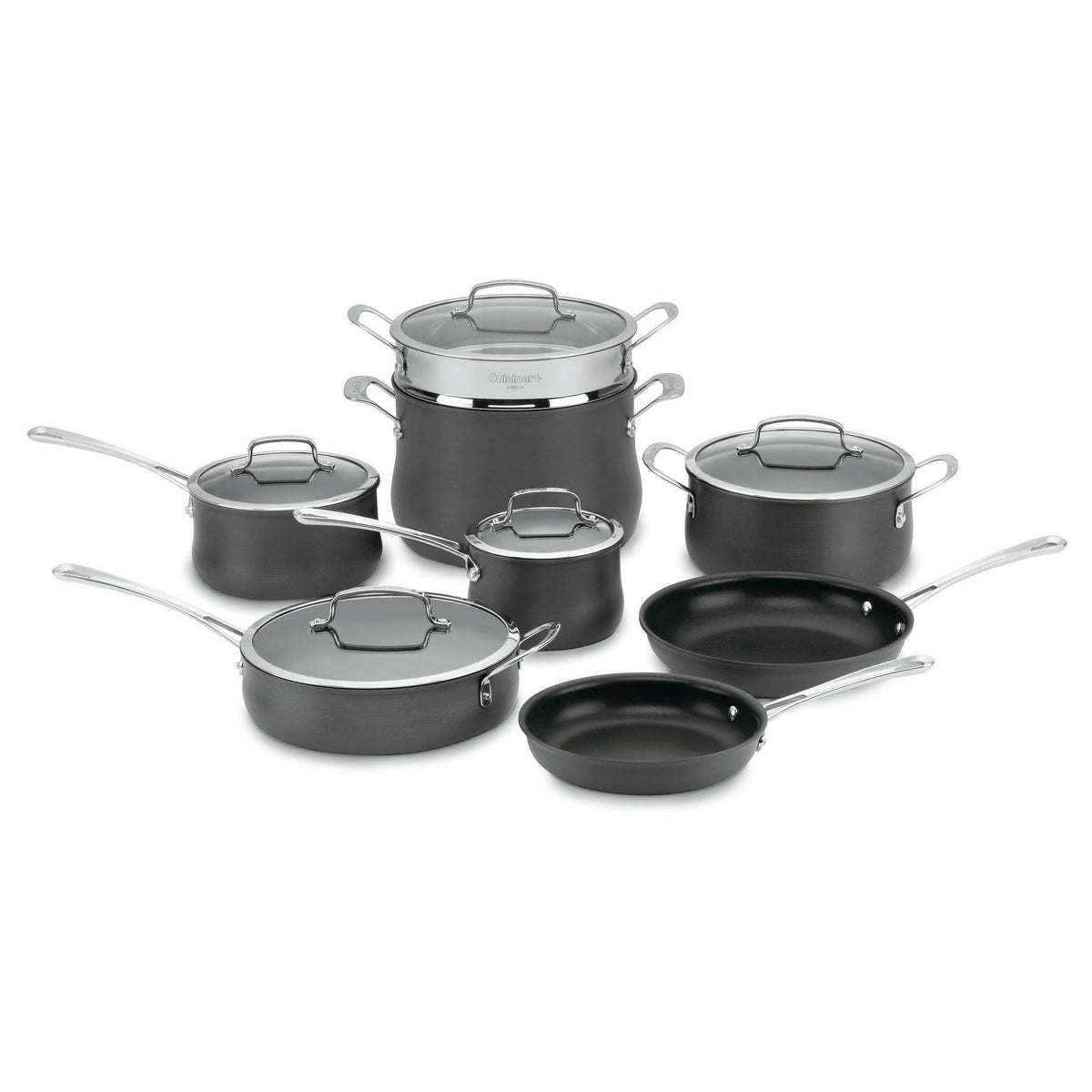 Cuisinart Contour Hard Anodized 13 - Piece Cookware Set, Black