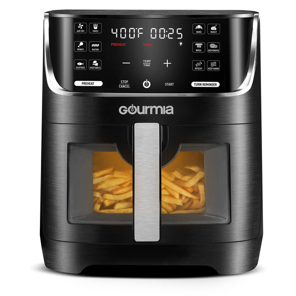 Gourmia 8 qt Digital Window Air Fryer with 12 One - Touch Presets, GAF824, New