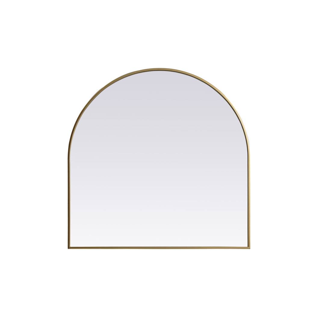 Savina Arch Metal Wall Mirror Finish: Brass, Size: 36" x 36"