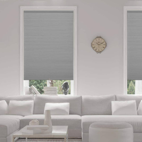 Home Decorators Collection Pewter Cordless Blackout Cellular Shades for Windows - 22.5 in. W x 48 in. L (Actual Size 22.25 in. W x 48 in. L), Silver