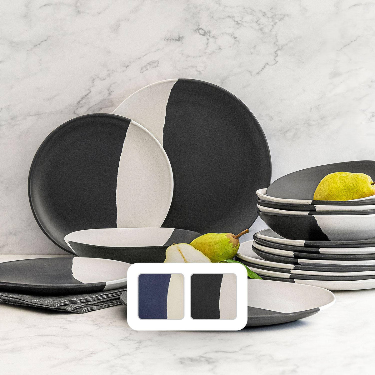Member's Mark 18 - Piece Bamboo Melamine Dinnerware Set (Pewter)