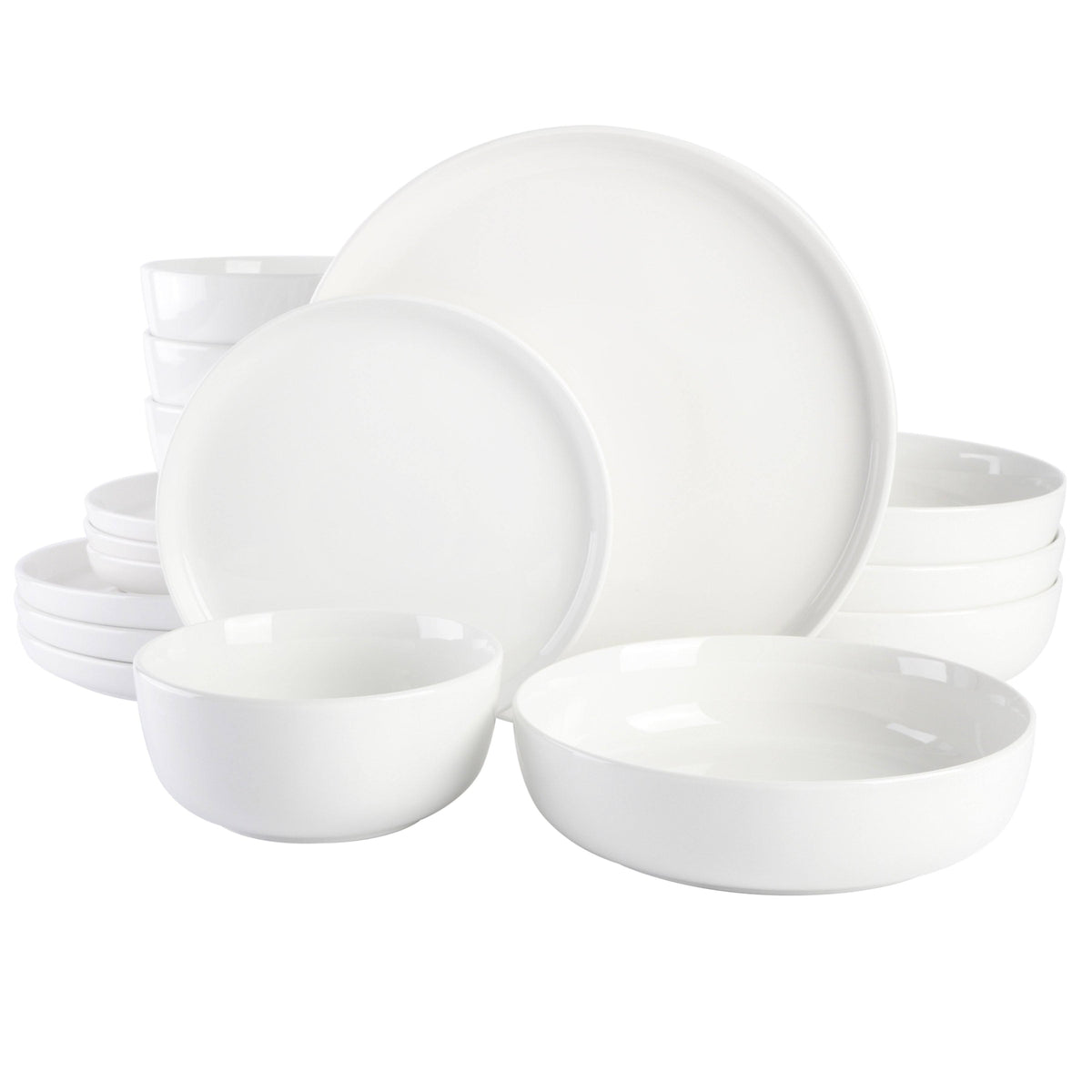 Gibson Home Oslo Porcelain Dinnerware Set Service for 4 (16pcs) White