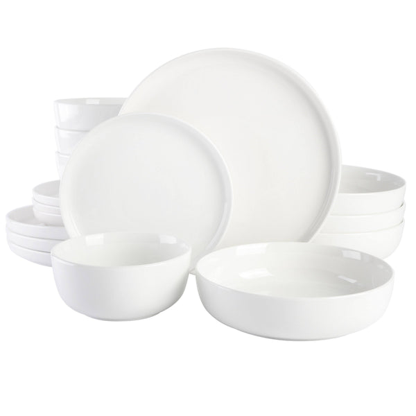 Gibson Home Oslo Porcelain Dinnerware Set Service for 4 (16pcs) White