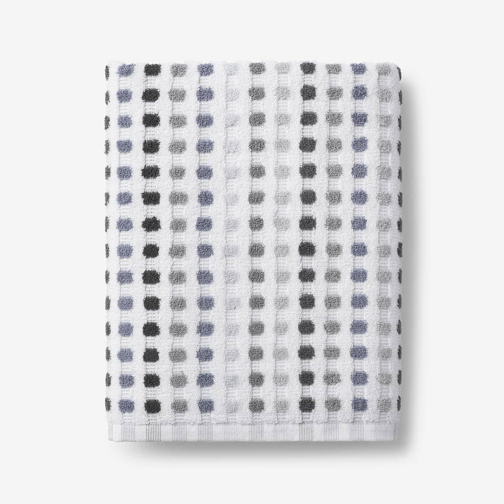 The Company Store Spectrum Gray Geometric Cotton Single Bath Towel