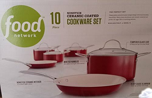 Food Network 10 - pc. Nonstick Ceramic Cookware Set Red