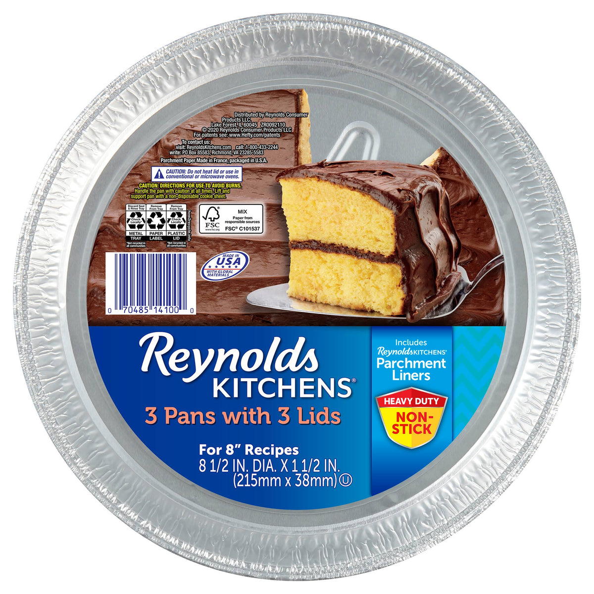 Reynolds Kitchens Pans with Lids, Non - Stick, Heavy Duty