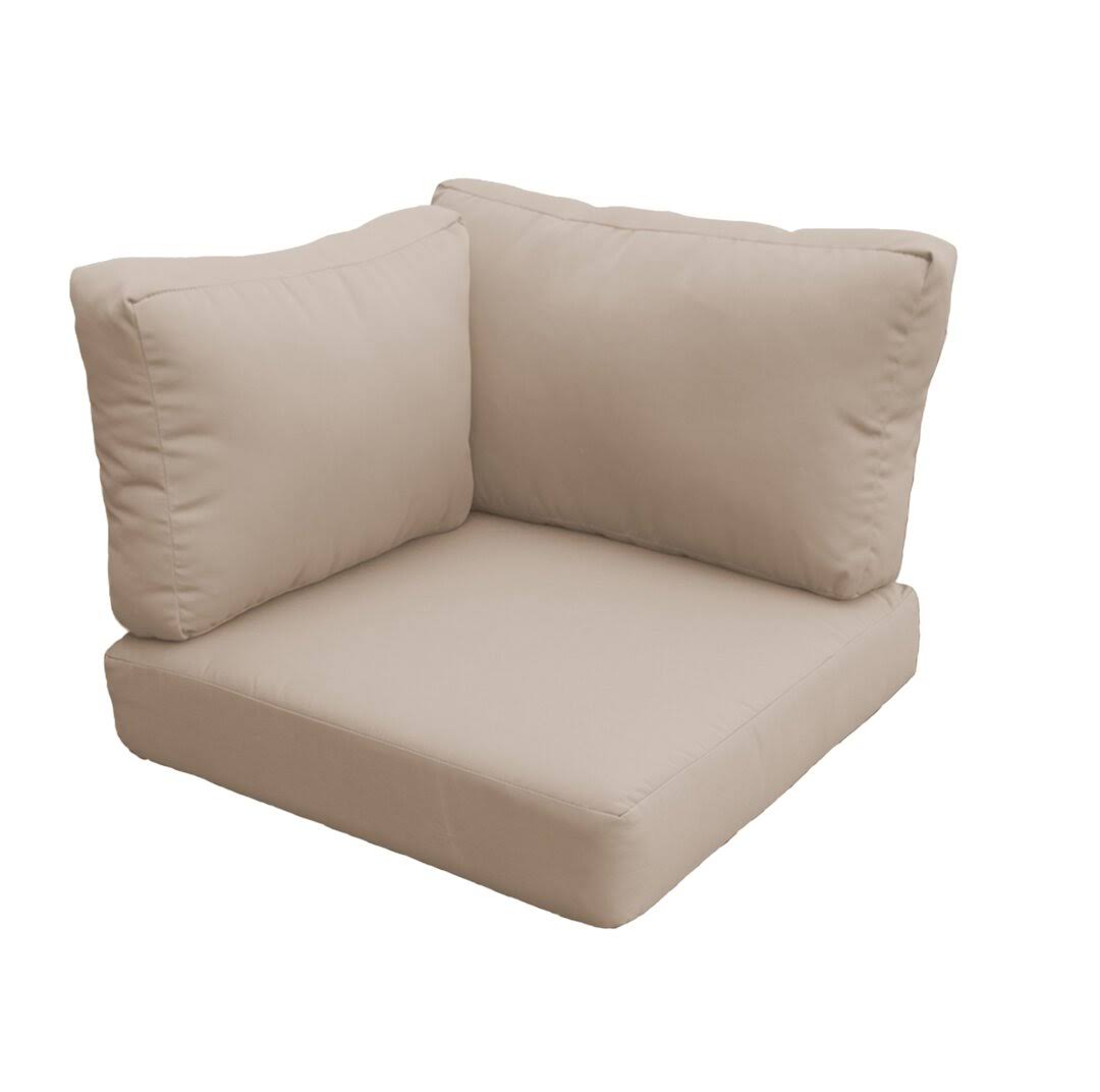 TK Classics Covers for Low - Back Corner Chair Cushions 6 Inches Thick in Wheat