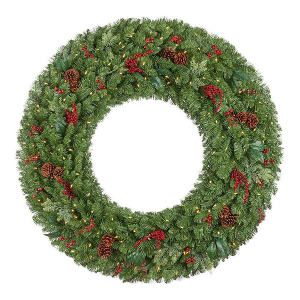 Home Accents Holiday 60 in. New Winslow Fir Pre - Lit LED Wreath