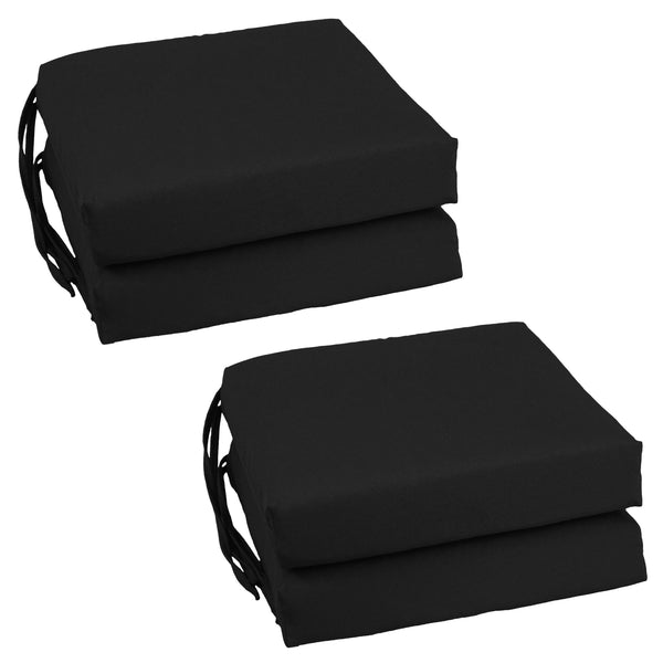 Blazing Needles Set of 4 Indoor Twill Chair Cushions, Black