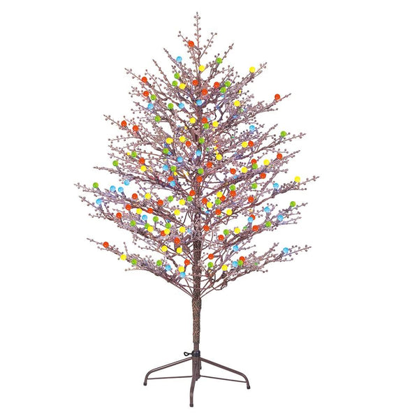 GE 5 - ft Winterberry Pre - Lit Brown Artificial Christmas Tree with LED Lights - 20009LO