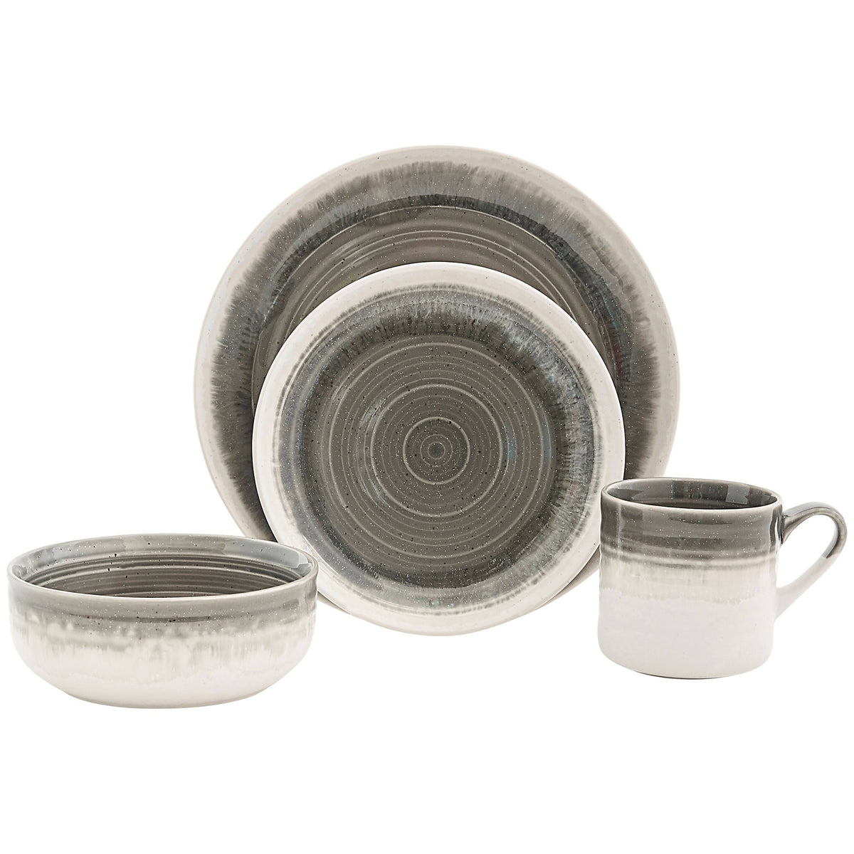 Baum Hearth 16 - Piece Dinnerware Set in Grey